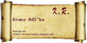 Kranz Réka névjegykártya